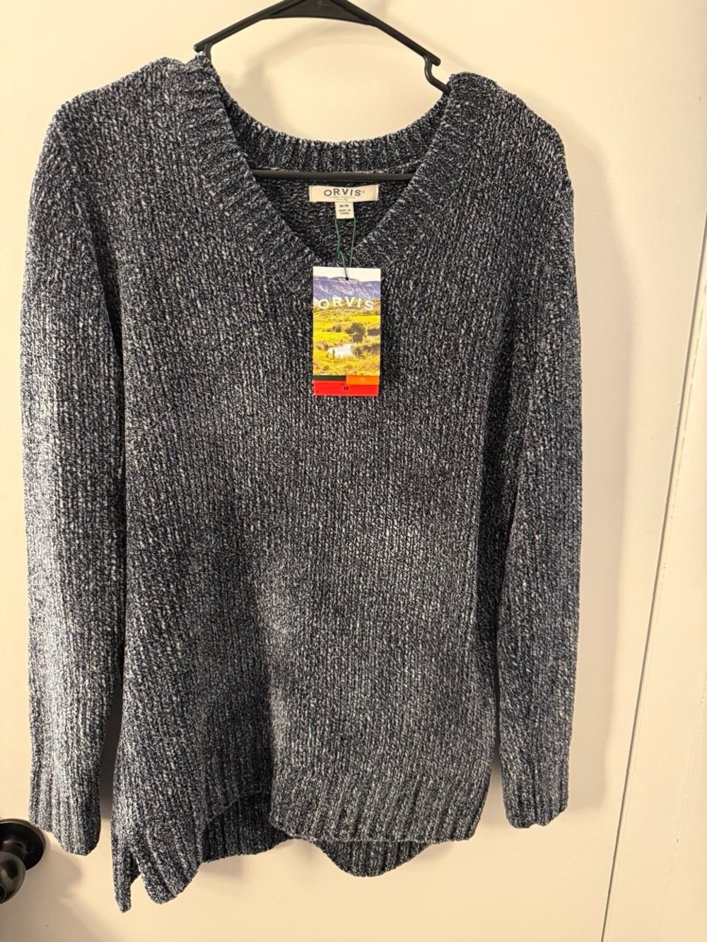 Orvis Women’s  Navy Heather V-Neck Sweater
